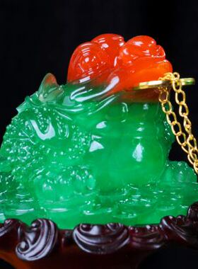 极速招财玉白菜金蟾摆件工艺装饰品办公室桌酒柜客厅玄关店铺开业