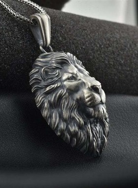 Metal Lion Head Pendant Necklace mens hip hop Necklace pers