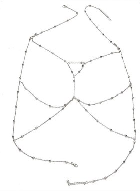 fashion jewelry sexy Body chain 身体链 复古铜珠胸链 锁骨链