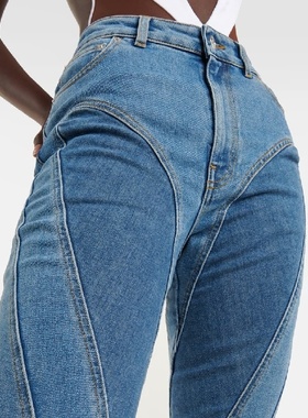 极速DEAT 2022 new autumn and winter high waist denim contras