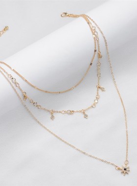 Fashion personality geometric fashion simple multi-layer nec