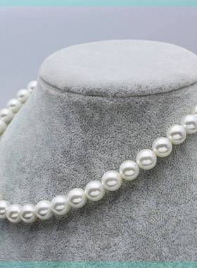 白色珍珠项链婚礼贝珠送妈妈婆婆仿真贝珠母贝项链高端礼物饰品A