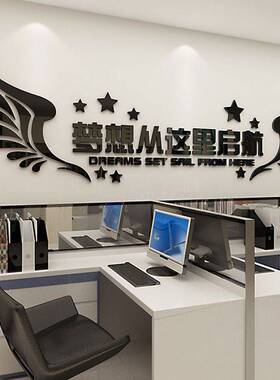 速发梦想从这里起航墙贴3d立体教室布置装饰培训辅导班文化墙励志