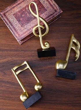 速发简约轻奢金色音符钢琴五线件摆谱家意创居客厅装饰品摆设