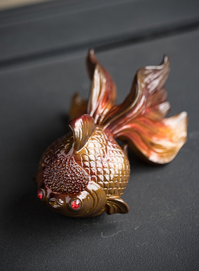 快速发货鸿运当头变色鲤鱼可养茶B宠摆件创意家居摆设装饰品茶具