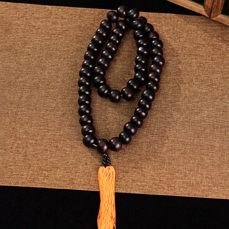 速发佛珠108颗红色桃木鲁智深大和尚果58颗04颗花1菩提根佛珠 - 图1