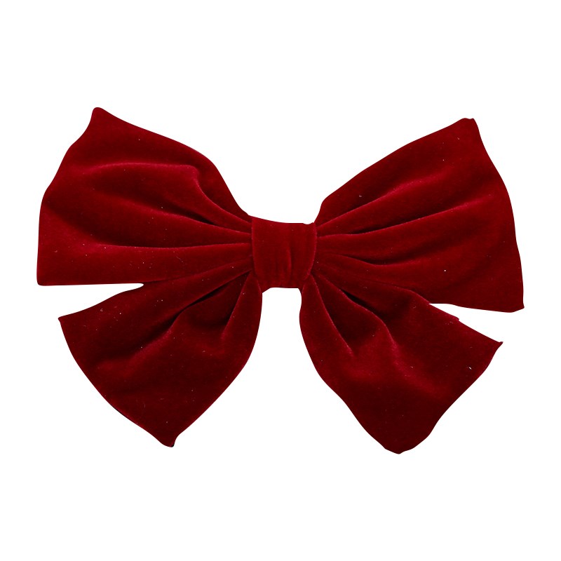 现货速发新娘敬酒服头饰复古酒红色大蝴蝶结发夹超仙顶夹夹子发卡 - 图2