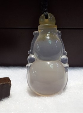 天然翡翠色黄翡冰种玻璃种紫罗兰葫芦子孙万代挂件吊坠 招财男女