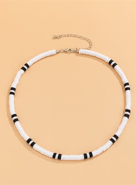 极速ck/White Chunky Necklace  Fashion Jewelry on the Neck Co