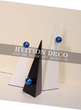现代创意几何三角家居摆件样板房售楼处房办公室酒柜玄关装饰品