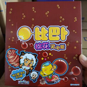 比巴卜棉花泡泡糖11克*12包口香糖草莓味阿尔卑斯装