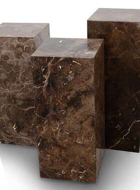 抽象家居饰品摆台雕塑艺术品展示台大理石底座工艺礼品摆饰灰咖网