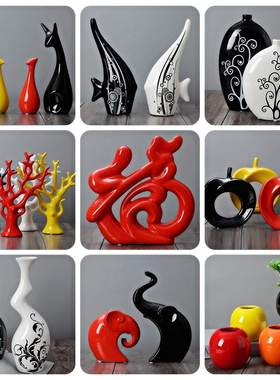 家居创意豆芽罐情侣桌面陶瓷装饰品爱心摆件影视墙摆设花瓶新款