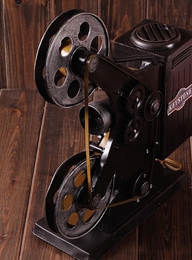 欧式风格复古铁皮放映机模型摆件电影怀旧记忆 拍照道具装饰摆设
