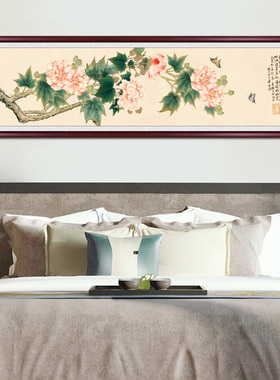 新中式客厅装饰画卧室床头挂画水墨画沙发背景墙壁画茶室荷花挂画