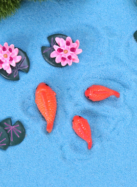 迷你红鲤鱼树脂工艺品仿真小鱼儿鱼缸盆景摆件