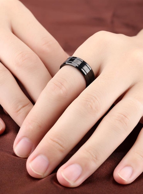 钛钢戒指男款高级感气质食指环男生潮男百搭时尚小众尾戒子