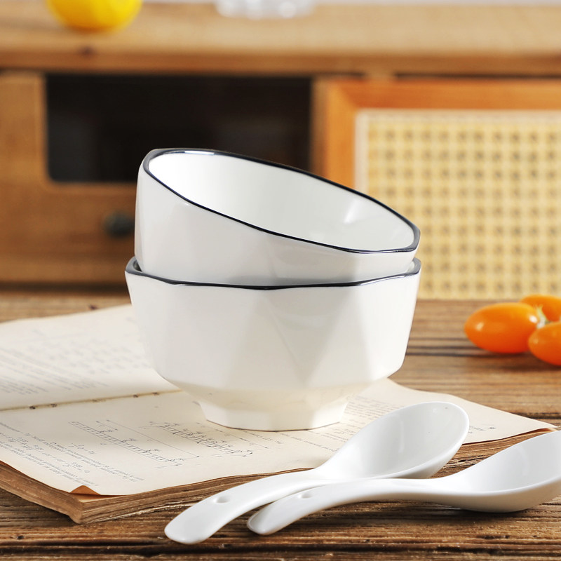 菲美特餐饮具2025新款高颜值家用陶瓷北欧简约6英寸碗创意吃饭碗