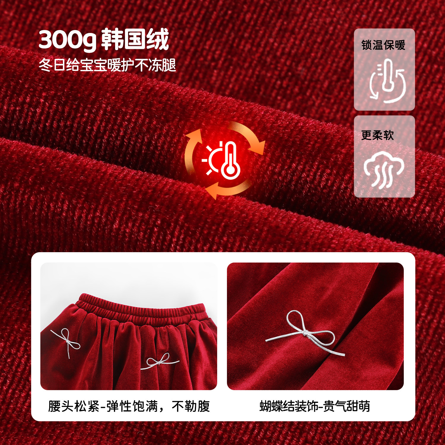 小o爸女婴童 女宝宝丝绒半身裙2026秋冬婴儿红色加绒短裙洋气半裙,淘宝优惠券,粉丝福利购,淘宝优惠卷