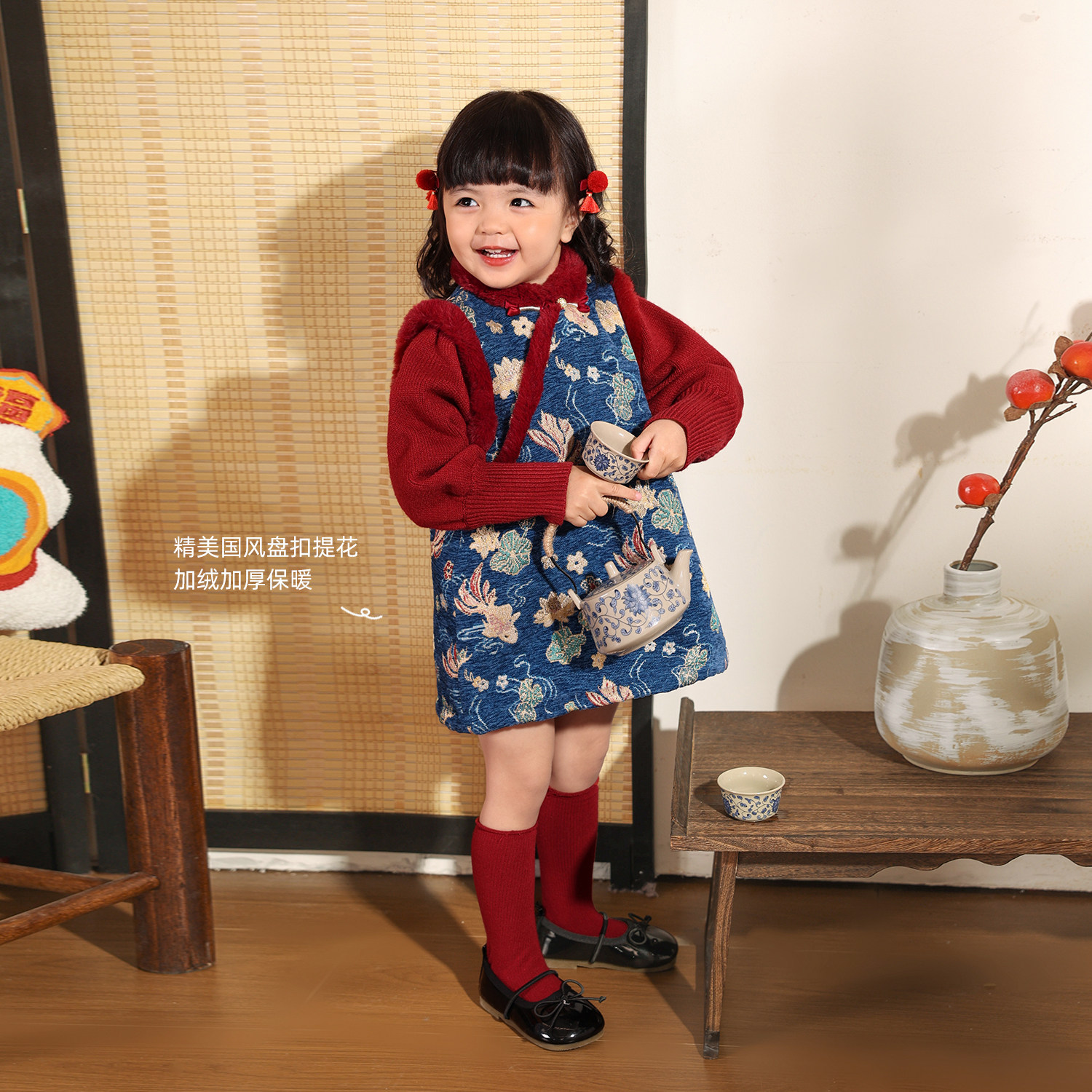 小o爸女婴童 女宝宝拜年服旗袍裙2025年装新款婴儿新年过年服唐装,淘宝优惠券,粉丝福利购,淘宝优惠卷