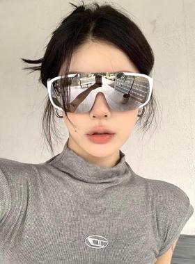 德国户外登山运动水银色骑行防风护目滑雪地太阳眼镜女款显瘦墨镜