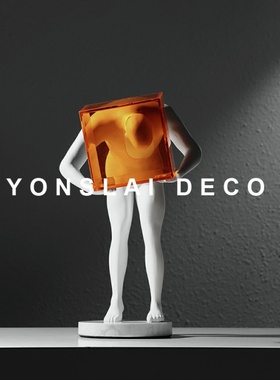 现代轻奢抽象人物雕塑艺术摆件样板间售楼处家居软装电视柜饰品