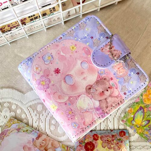 可爱女孩一宫格PU活页卡册高颜值小卡收纳包拍立得mini照片相册本 - 图0