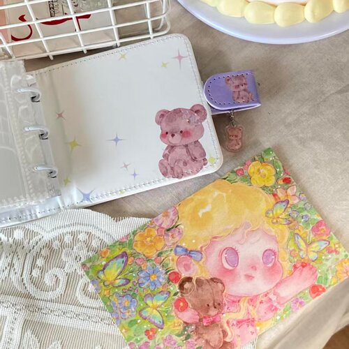 可爱女孩一宫格PU活页卡册高颜值小卡收纳包拍立得mini照片相册本 - 图1