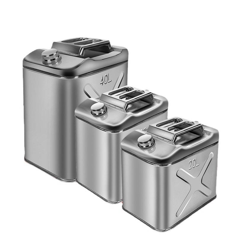 加厚不锈钢柴油桶油箱便携车载汽油桶备用油箱 10升20升30升40升 - 图3
