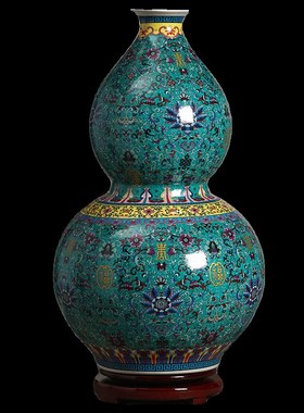 威弗列德福寿葫芦落地摆件家居客厅电视柜玄关景德镇陶瓷器大花瓶