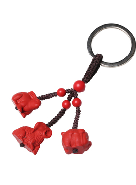 十二生肖钥匙扣属鼠牛虎兔龙蛇马羊猴鸡狗猪树脂含朱砂三合局吊坠