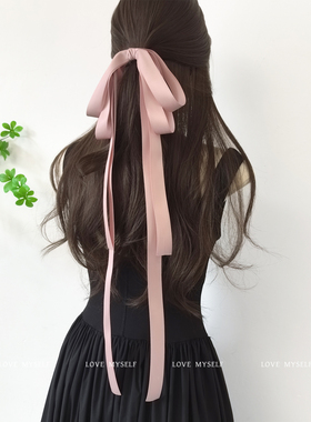 法式超长蝴蝶结飘带发夹女头饰