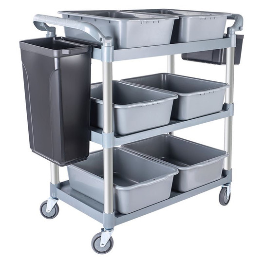 Three-layer plastic dining cart hotel dining cart hotel commercial trolley restaurant mobile food truck wine truck