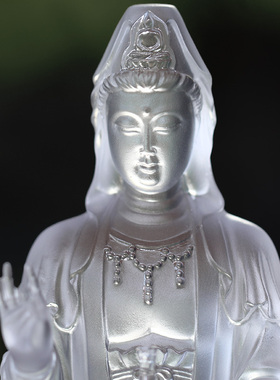 琉璃净瓶观音菩萨佛像摆件居家客厅佛堂寺庙桌面摆放佛具用品