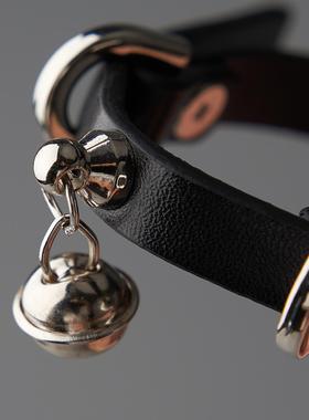 甜蜜辣酱XuXu无聊了买个小铃铛choker项圈 PU黑色颈链 项链