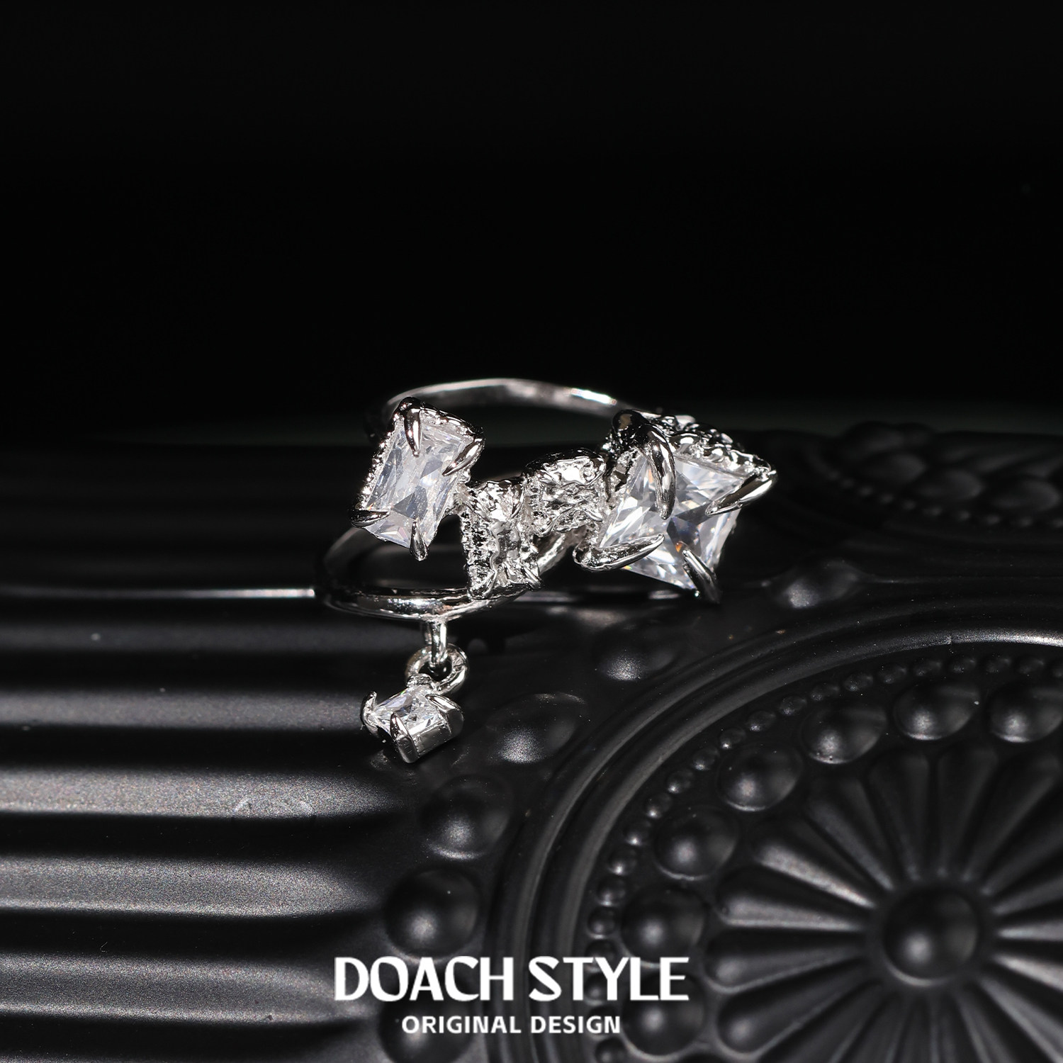 DOACH 锆石耳夹纯银不掉色原创小众设计耳骨夹耳环高级清冷感耳饰,淘宝优惠券,粉丝福利购,淘宝优惠卷