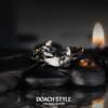 DOACH original black sun, moon and stars couple ring