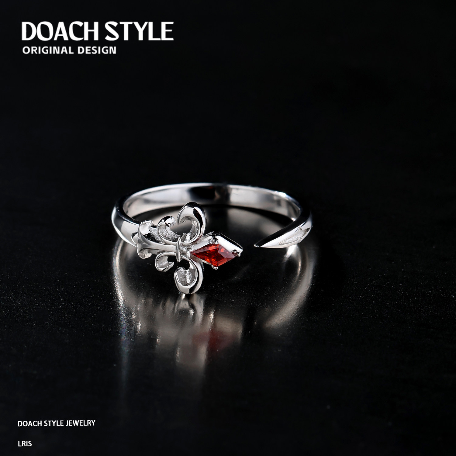 DOACH Iris S925 sterling silver tail ring for men and women