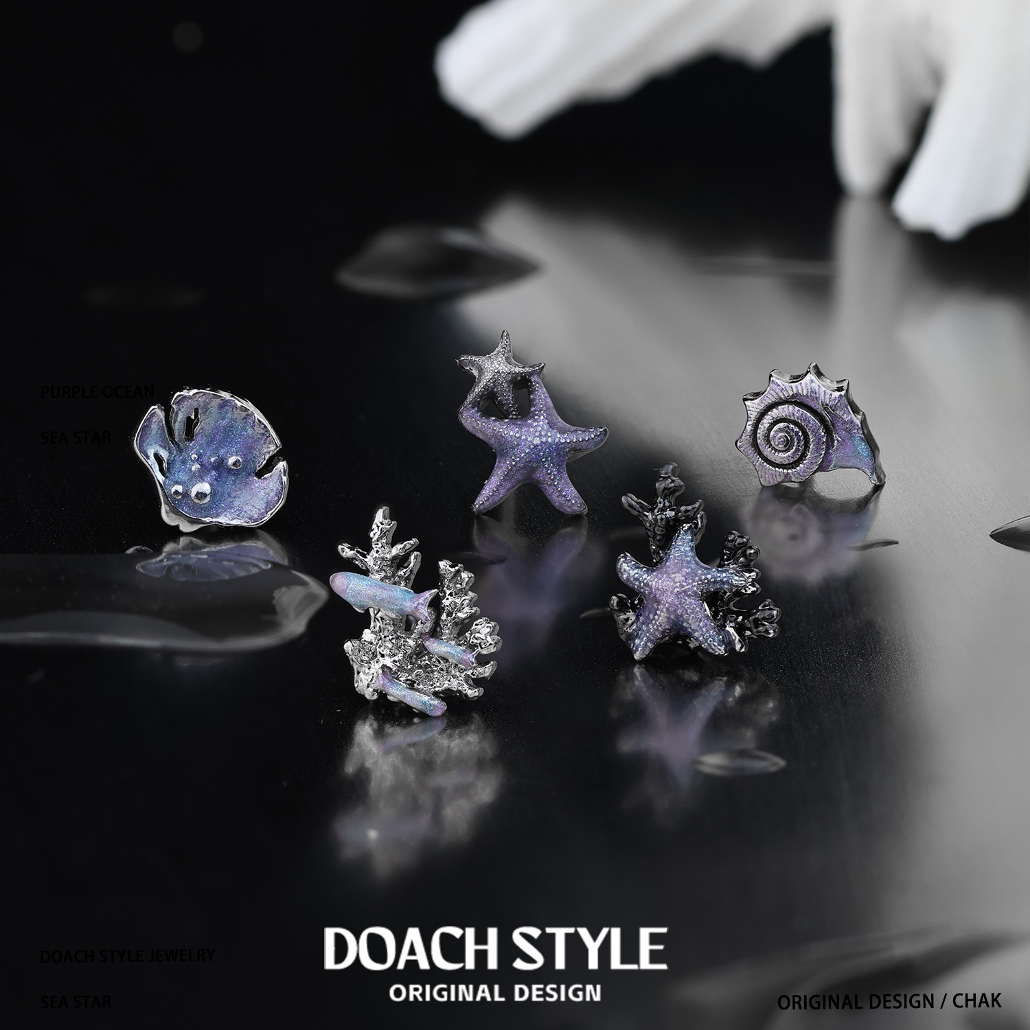 DOACH 珊瑚海S925纯银耳钉原创小众设计甜酷新款耳环精致小众耳饰,淘宝优惠券,粉丝福利购,淘宝优惠卷