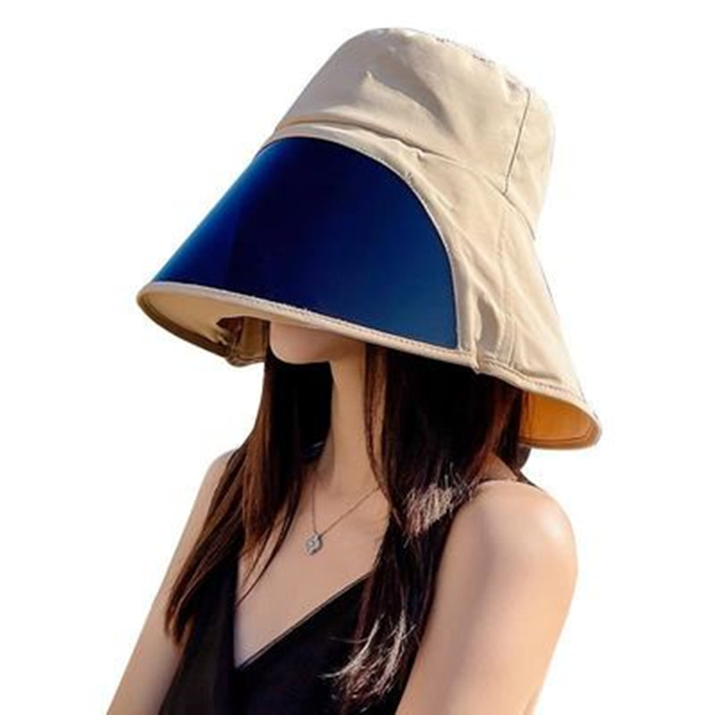 防晒帽子夏季骑车护颈全遮脸遮阳渔夫帽女防紫外线面罩百搭太阳帽