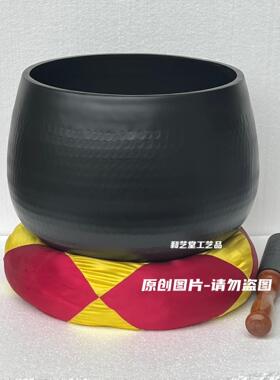 铜罄 法器台湾纯铜全黑加厚铜罄佛音碗寺院佛堂大庆铜磬音质悠扬