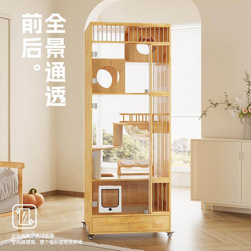 猫别墅不占地实木猫笼猫窝家用小户型猫笼猫厕一体猫屋猫窝舍猫柜,淘宝优惠券,粉丝福利购,淘宝优惠卷
