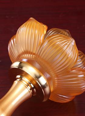 圆通工艺佛具用品铜合金水琉璃烛台 蜡烛烛台合金铜摆件 供灯