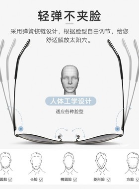 速发可配度数近视太偏男近视镜光开车防紫外线墨行员飞镜
