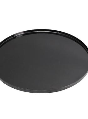 北欧现代极简圆形黑色金属托盘摆件样板间家居客厅桌面收纳盘装饰