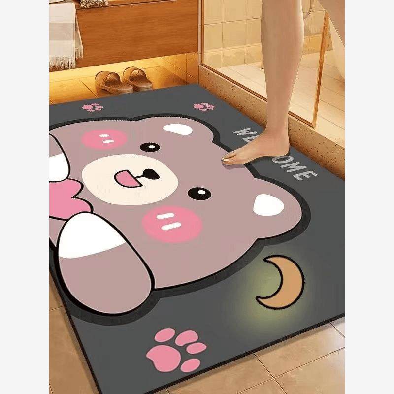 硅藻泥地垫浴室卫生间门口吸水垫防滑速干家用门口脚垫子卡通地毯,淘宝优惠券,粉丝福利购,淘宝优惠卷