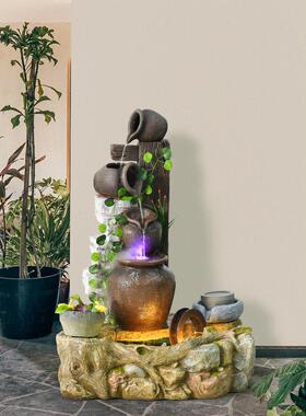 室外流水喷泉花园庭院室外鱼塘景观庭院入口阳台景观创意水景摆件