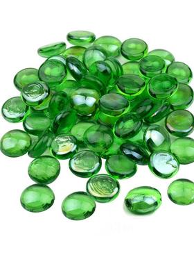 玻璃扁珠 彩色玻璃扁珠 红色绿色黄色蓝色花心玻璃扁珠 12-19mm