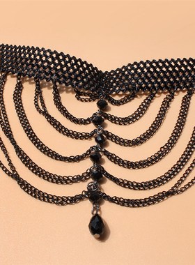 欧美时尚蕾丝多层链  万圣节个性项链 跨境女式优雅配饰  F18420