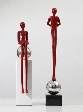 北欧现代抽象长腿人物雕塑摆件家居客厅电视柜玄关柜样板房装饰品